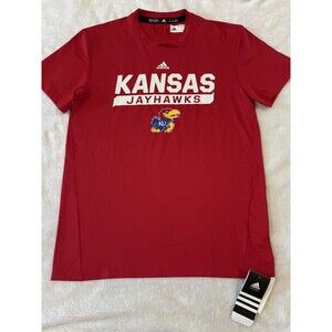 Kansas Jayhawks Shirt Adidas Mens Medium Red Aeroready Training Tee Rock Chalk